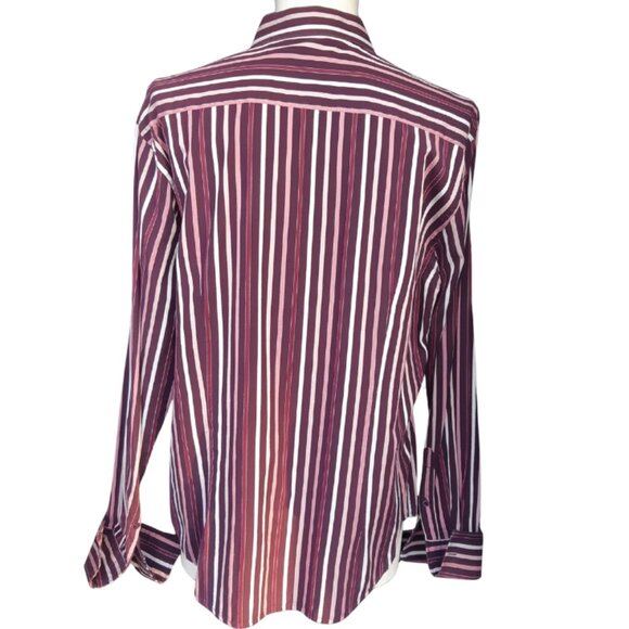 le chateau SZ L French Cuff Men's Cotton Striped Shirt ⚡️BUY 3 for $55⚡️ - Picture 2 of 13